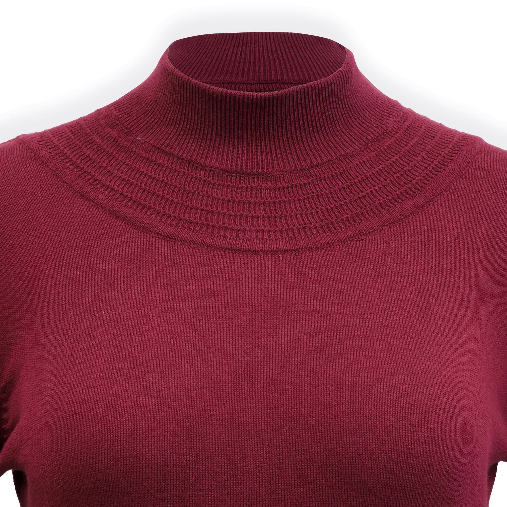 Mock Neck Puff Sleeve Sweater Dress