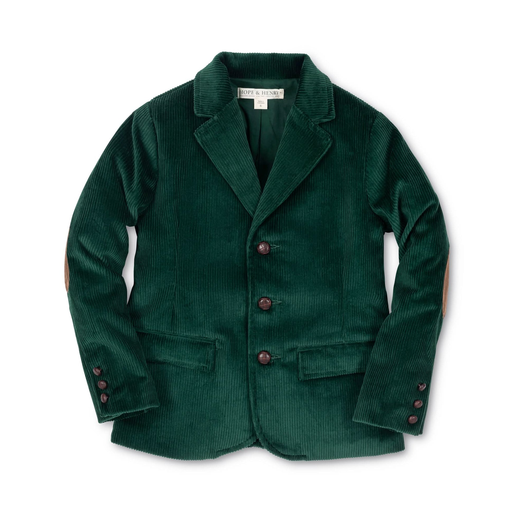 Organic Corduroy Blazer with Elbow Patches - 98% Organic Cotton