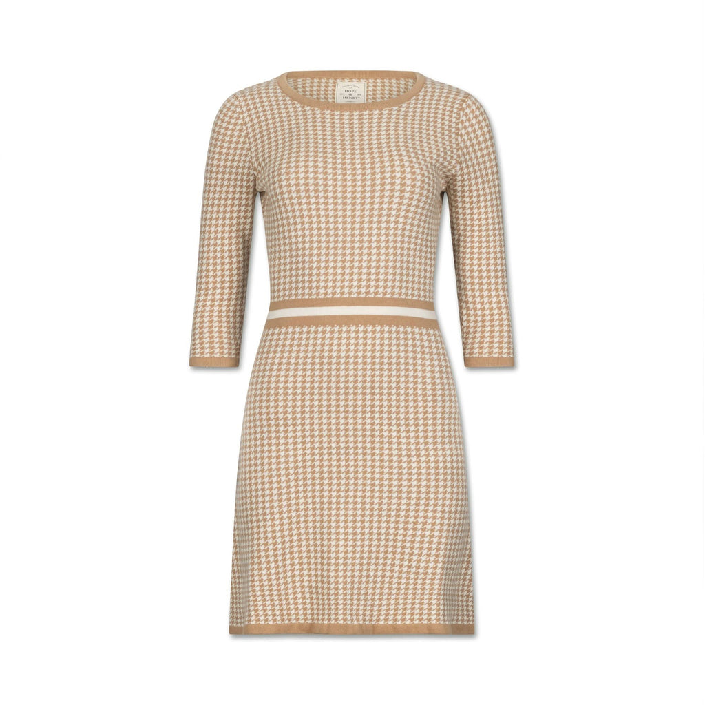 3/4 Sleeve Fit and Flare Sweater Dress