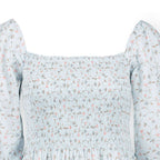 Smocked Bubble Sleeve Organic Dress