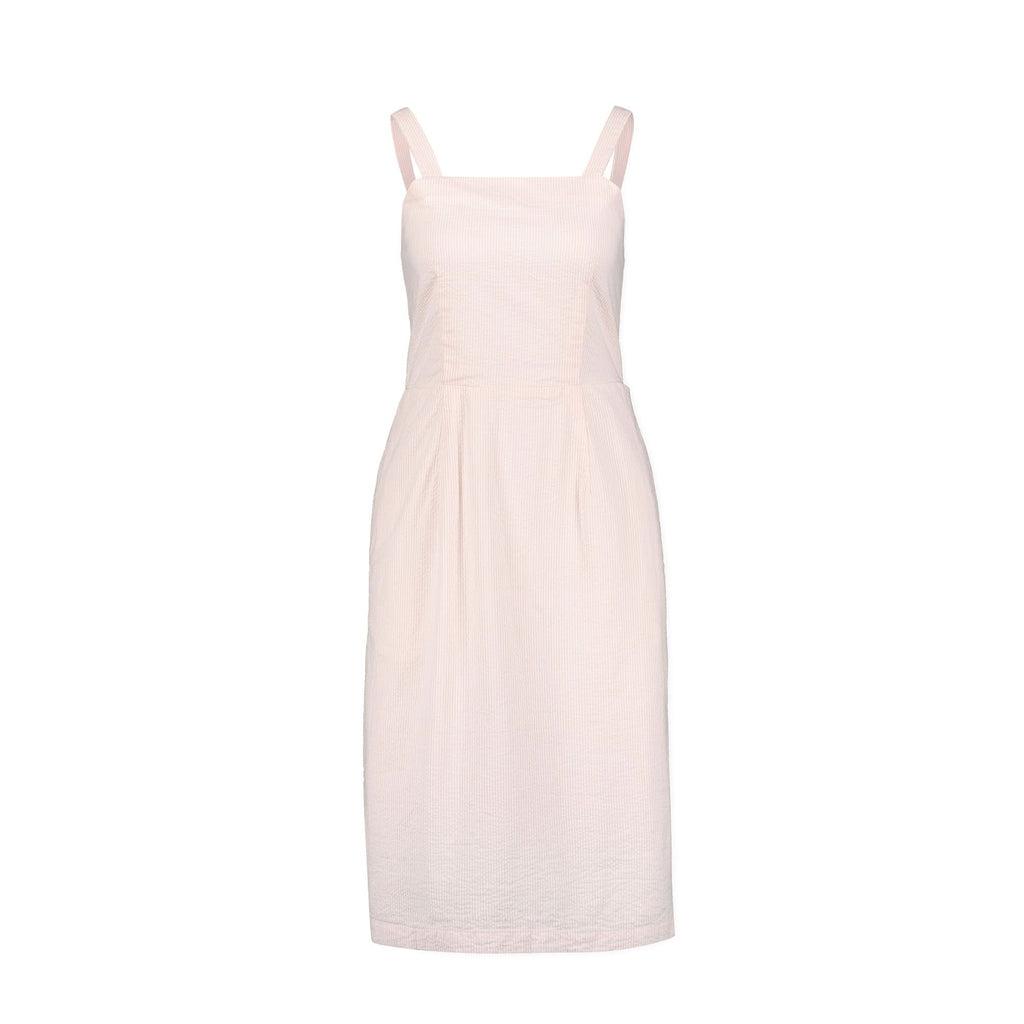 Organic Seersucker Sheath Dress Light Pink