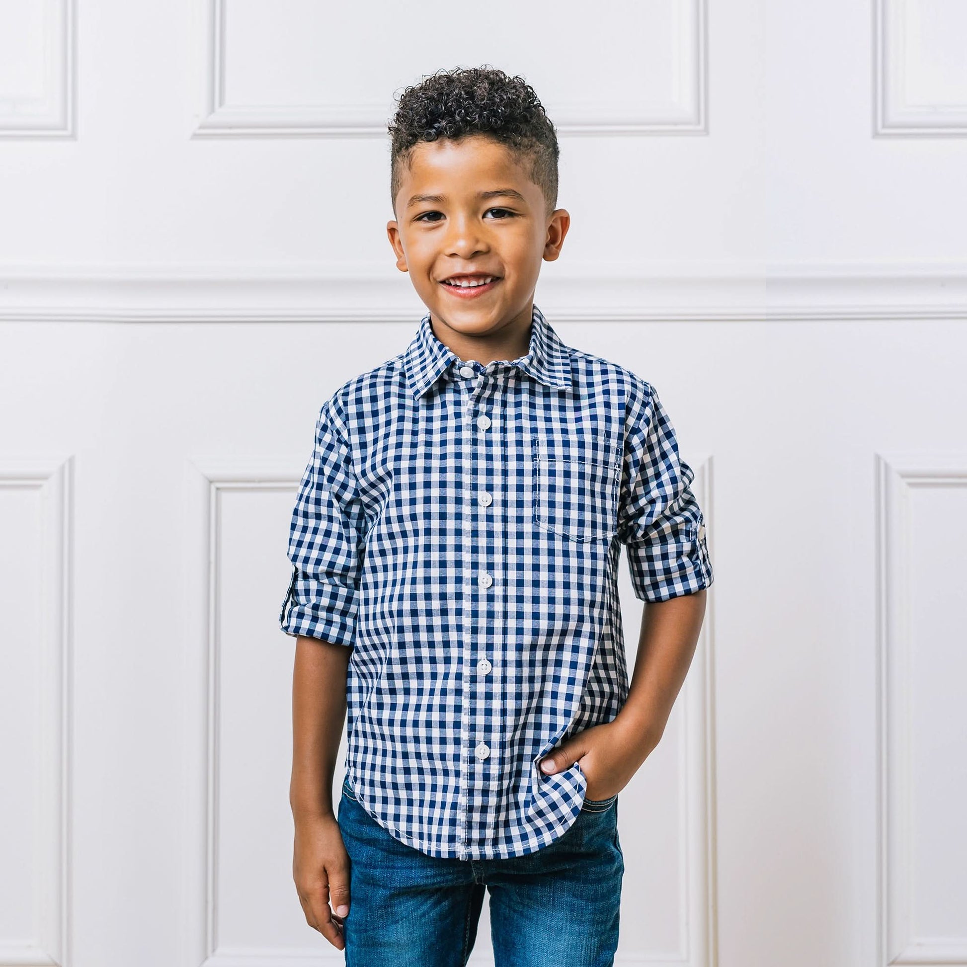 Organic Stretch Poplin Roll-Up Shirt - 98% Organic Cotton