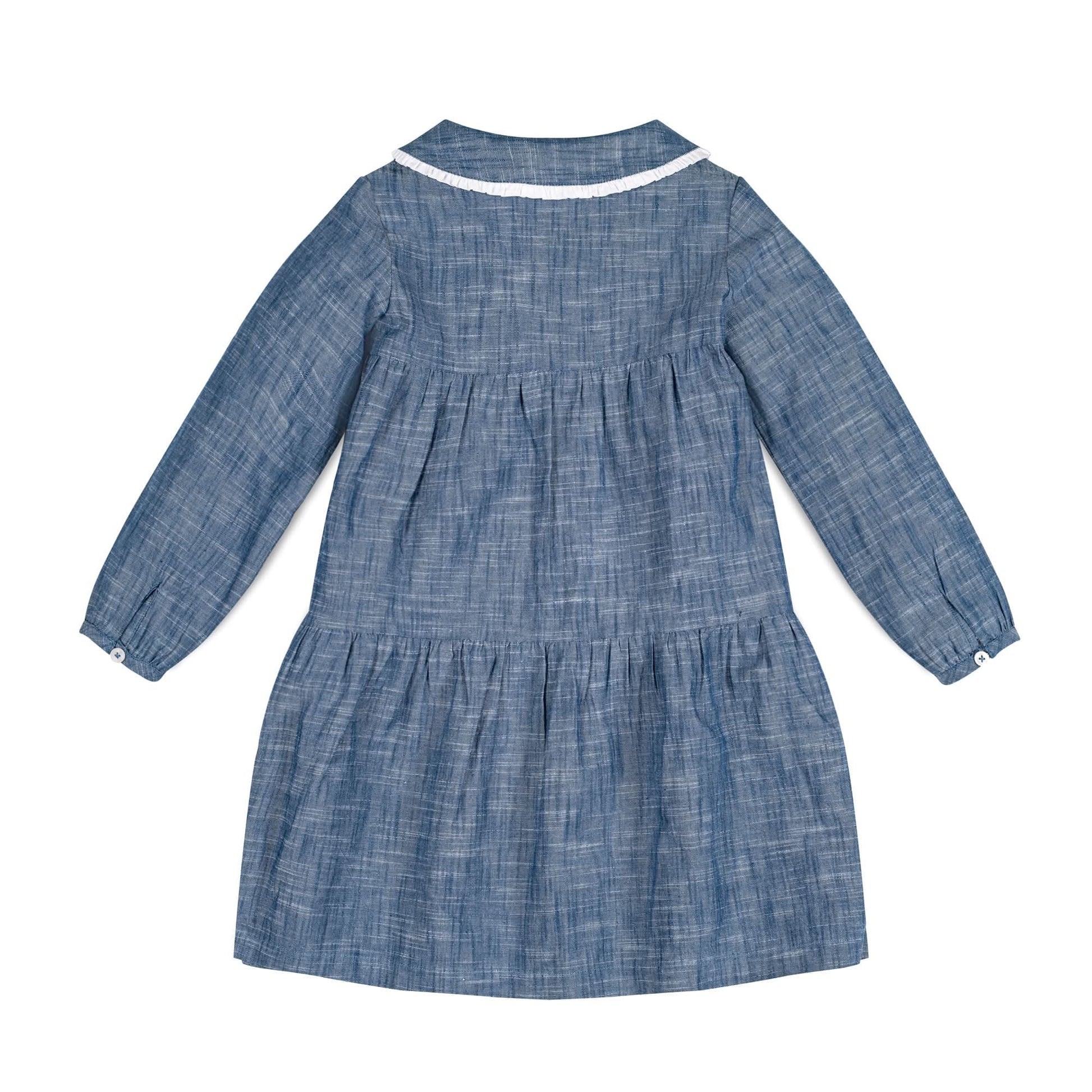 Button Front Organic Chambray Dress