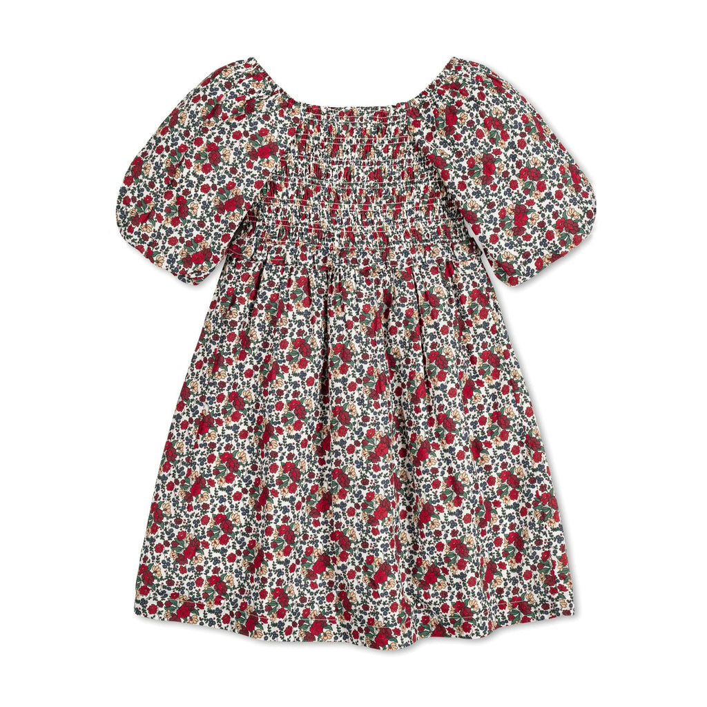 Smocked Bubble Sleeve Dress