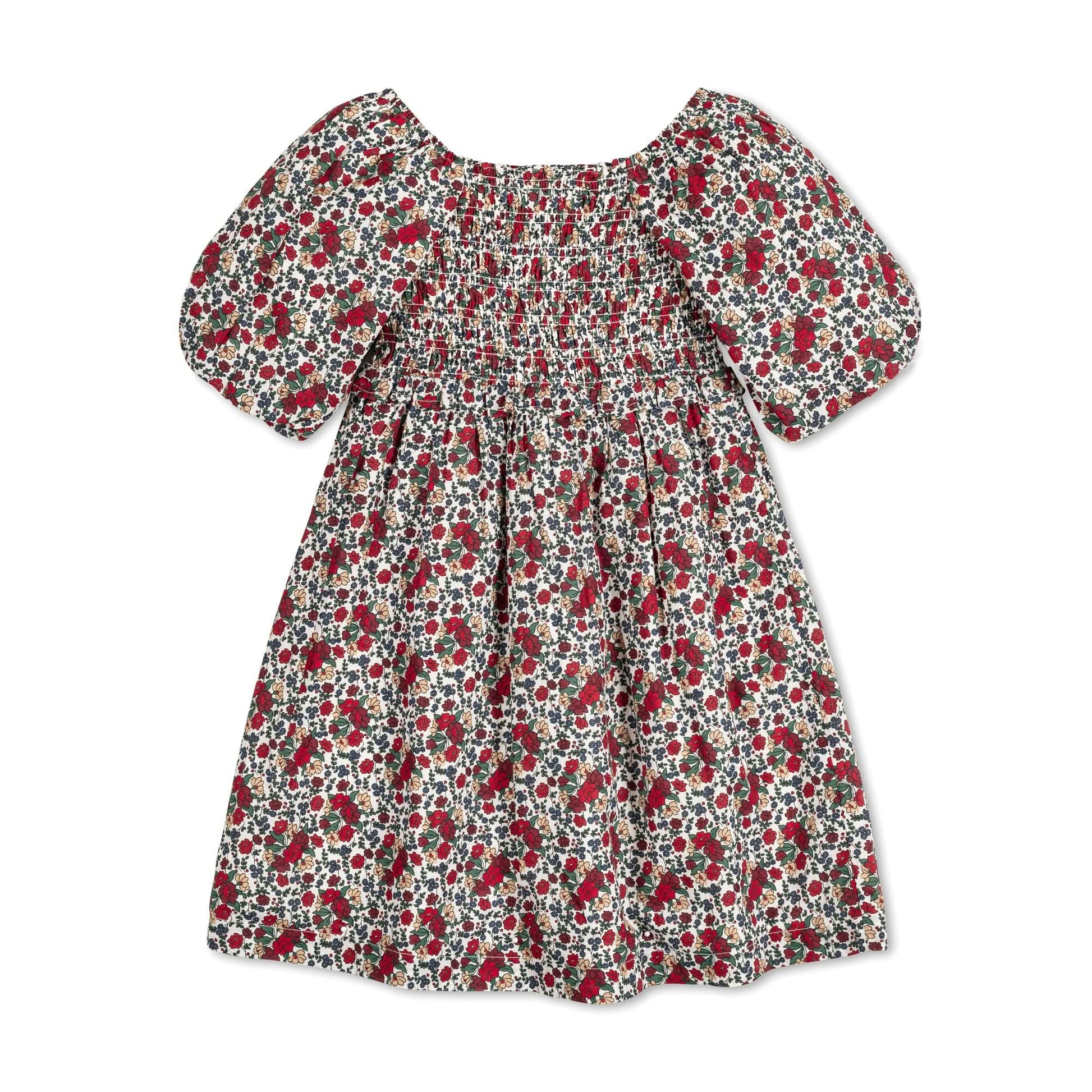 Smocked Bubble Sleeve Dress