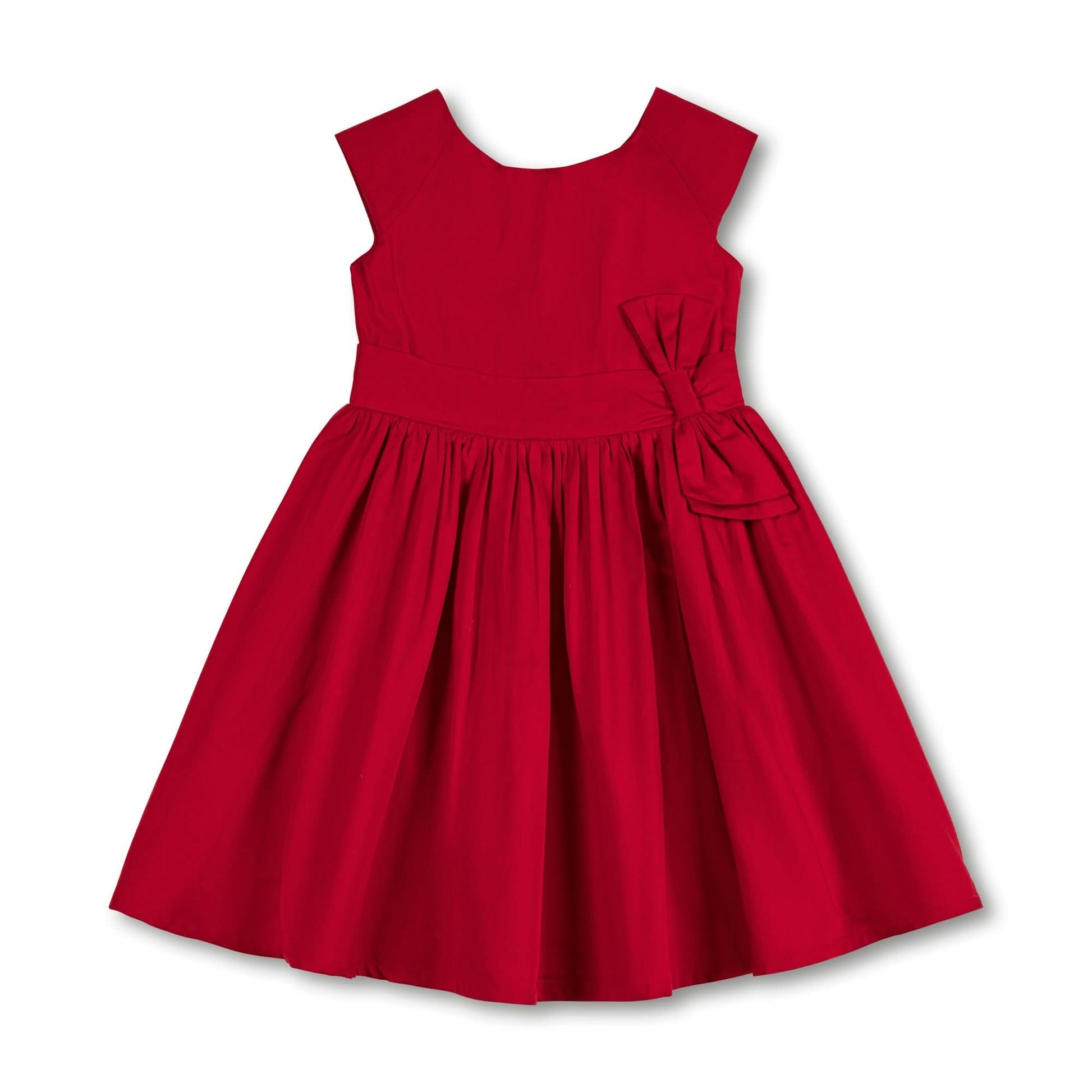 Organic Cap Sleeve Party Dress with Bow Sash