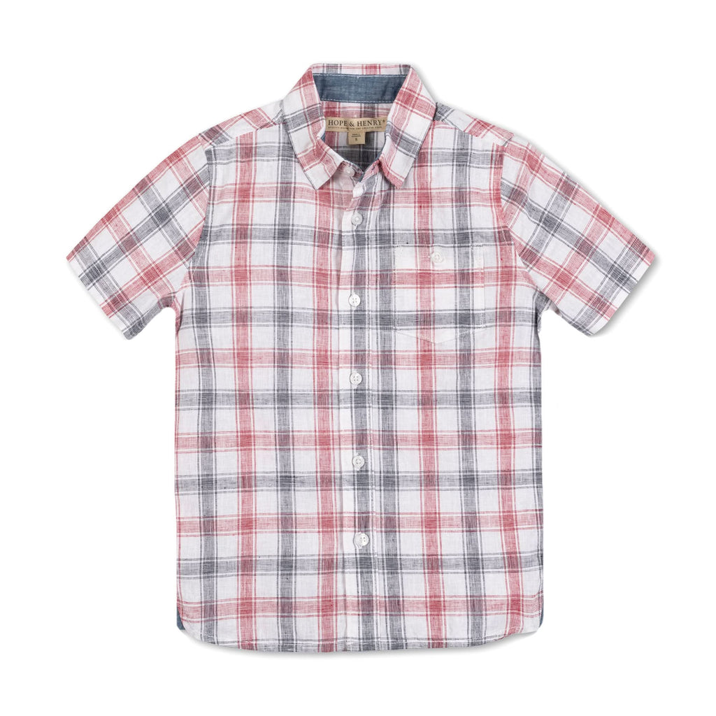 Linen Short Sleeve Shirt with Side Vent