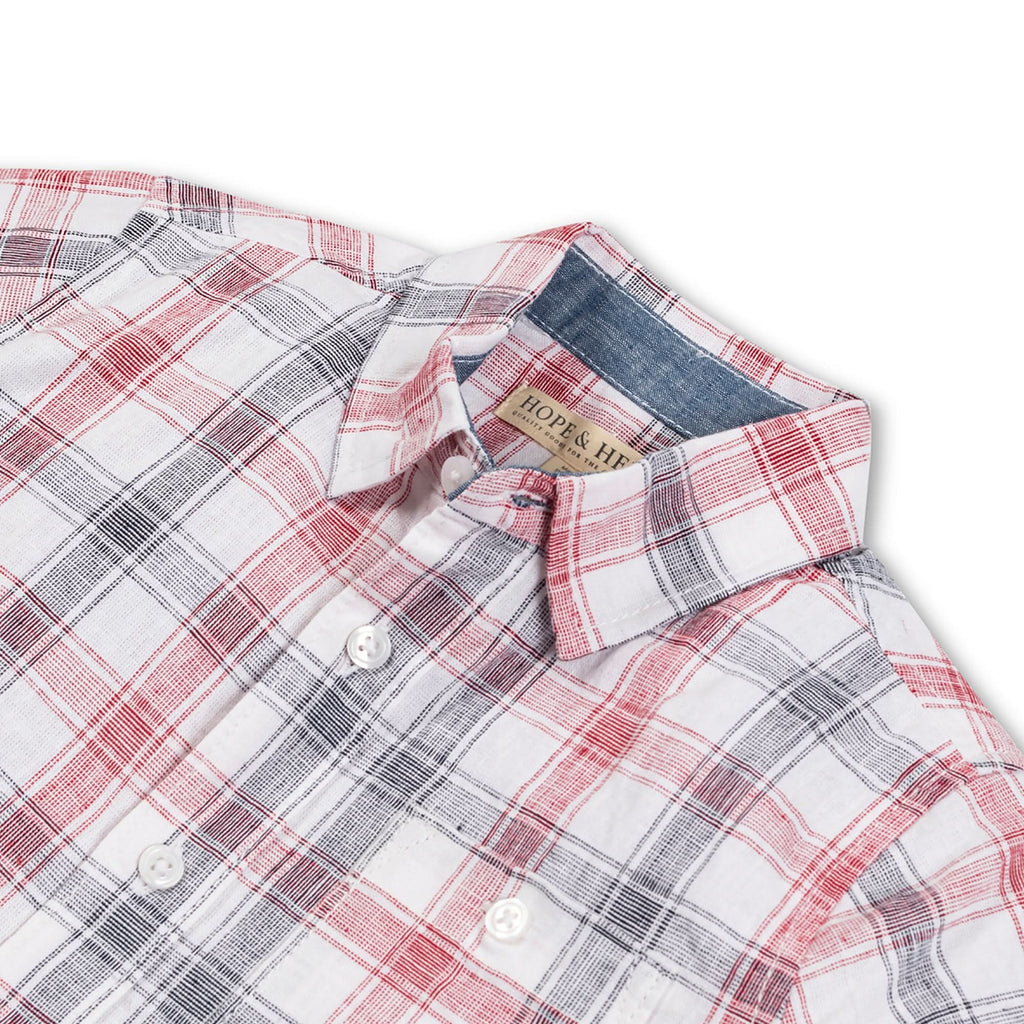 Linen Short Sleeve Shirt with Side Vent