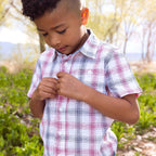 Linen Short Sleeve Shirt with Side Vent