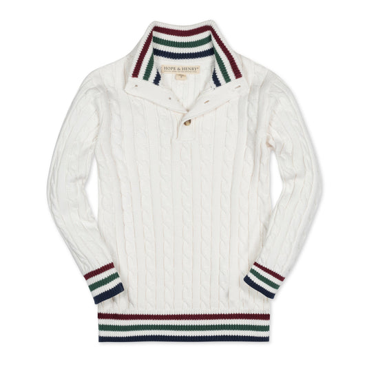 Organic Mock Neck Cable Sweater - Baby