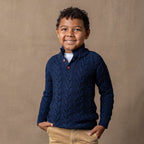 Organic Mock Neck Cable Sweater