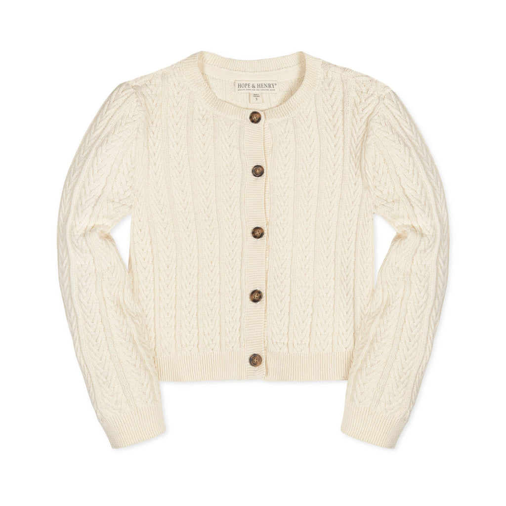 Organic Chevron Cable Cardigan