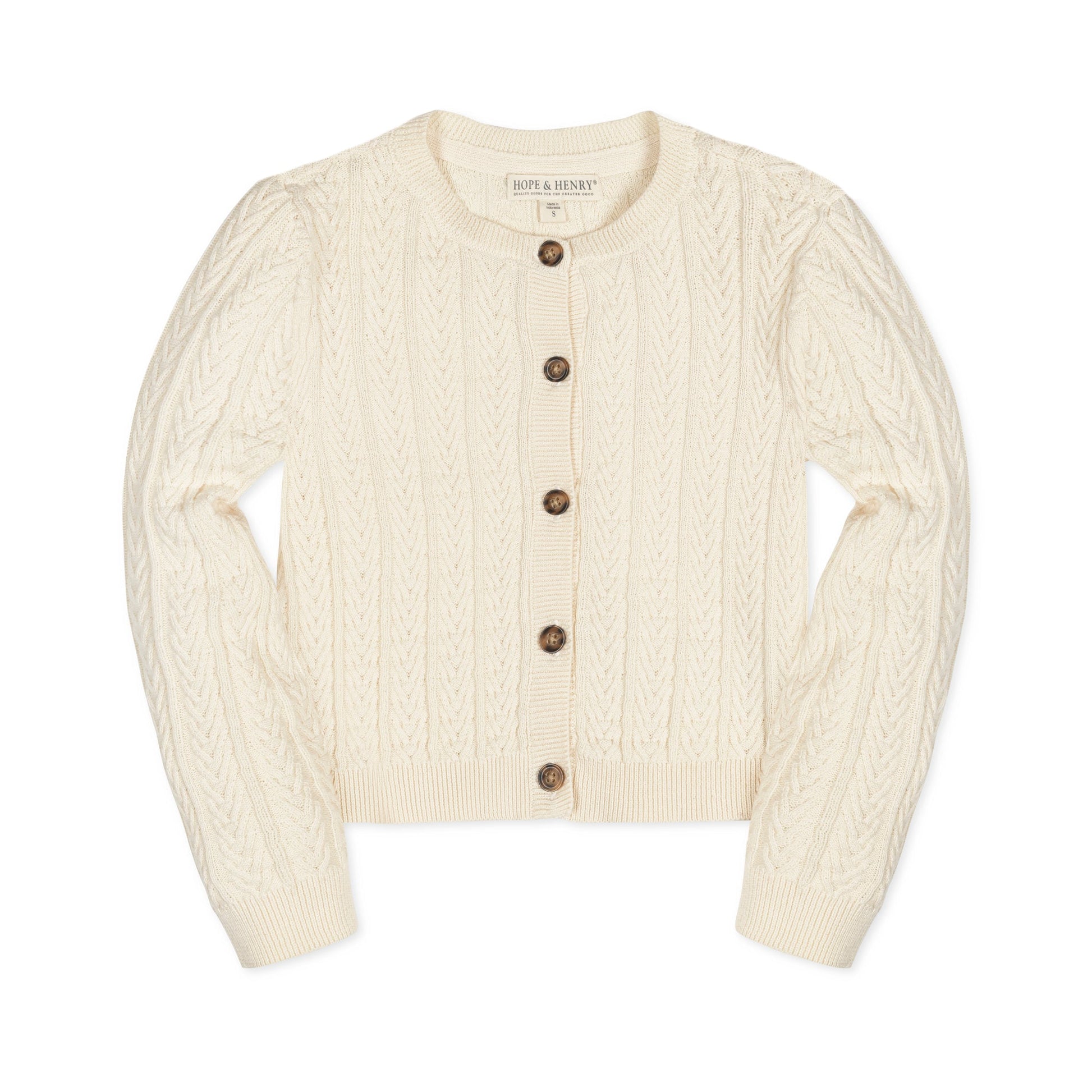 Organic Chevron Cable Cardigan