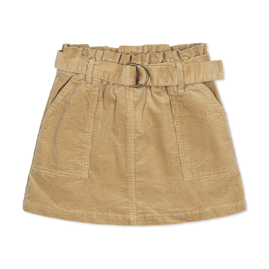 Organic Corduroy Cinch Waist Skirt - 98% Organic Cotton