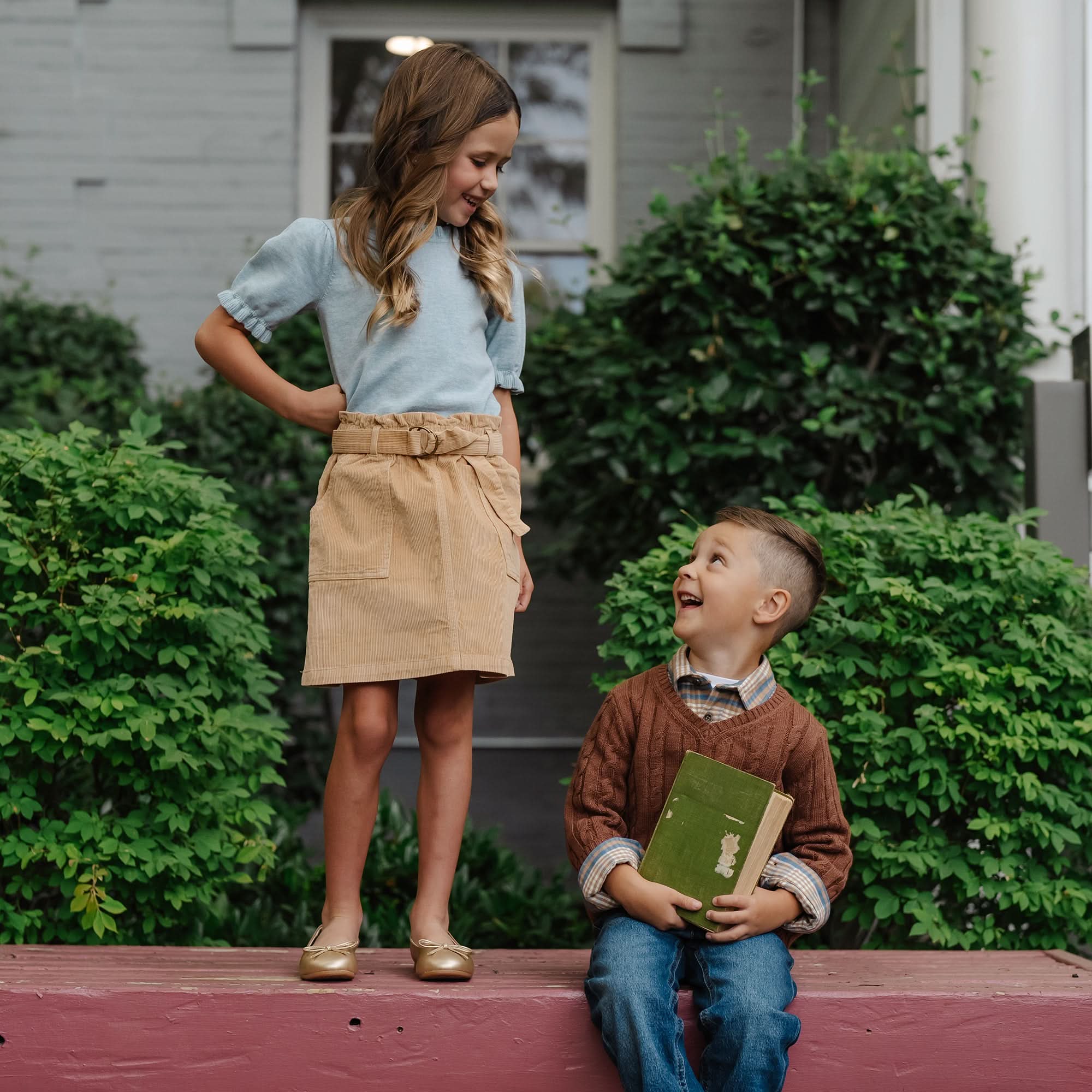 Organic Corduroy Cinch Waist Skirt - 98% Organic Cotton