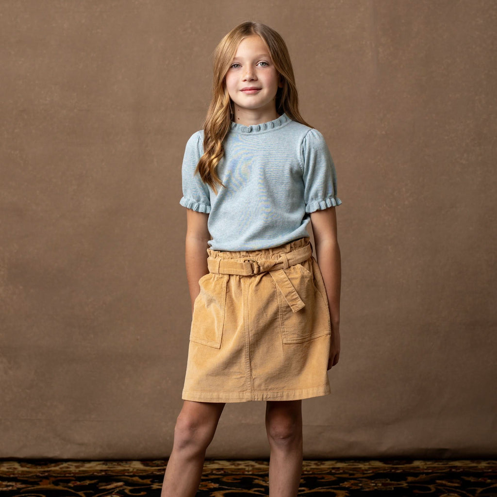 Organic Corduroy Cinch Waist Skirt - 98% Organic Cotton