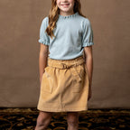 Organic Corduroy Cinch Waist Skirt - 98% Organic Cotton