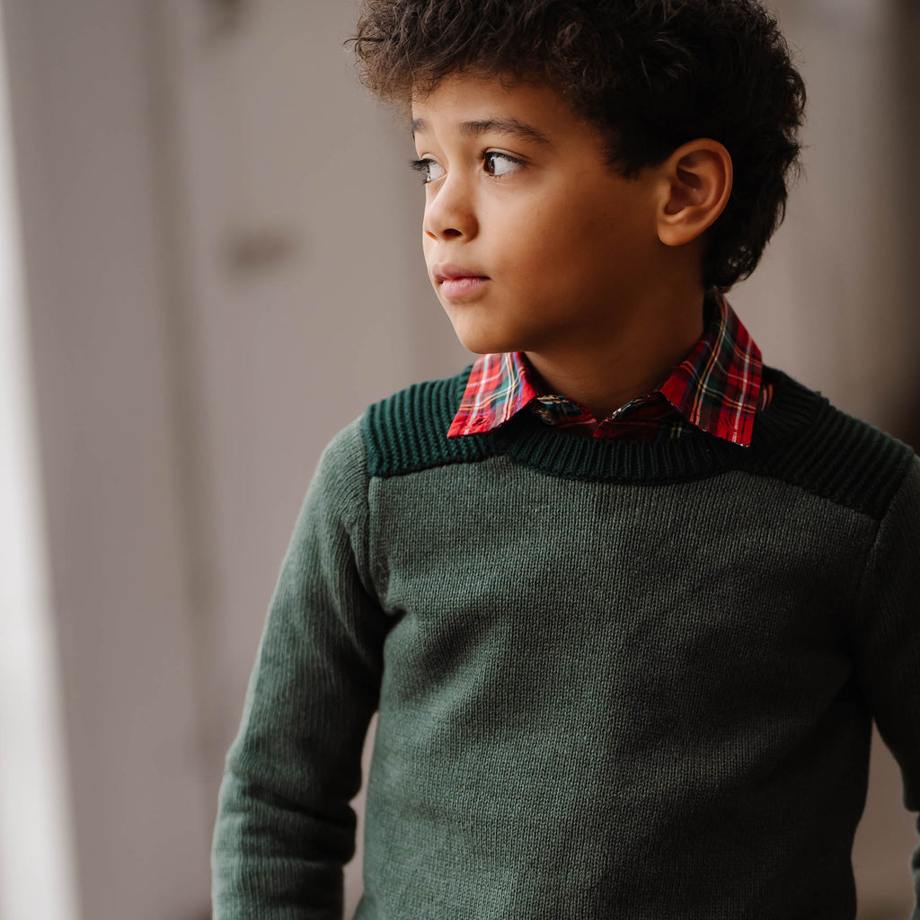 Organic Shoulder Detail Crew Neck Sweater