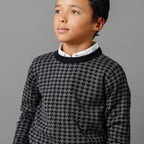 Organic Intarsia Crew Neck Sweater