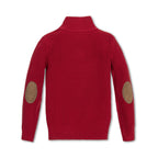 Organic Mix Stitch Mock Neck Sweater with Elbow Patches