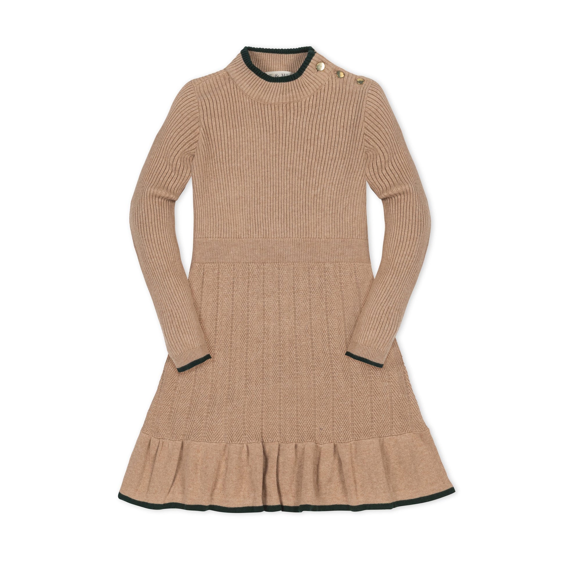 Organic Mock Neck Flounce Sweater Dress