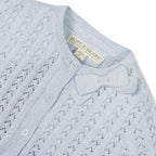 Organic Pointelle Bow Cardigan