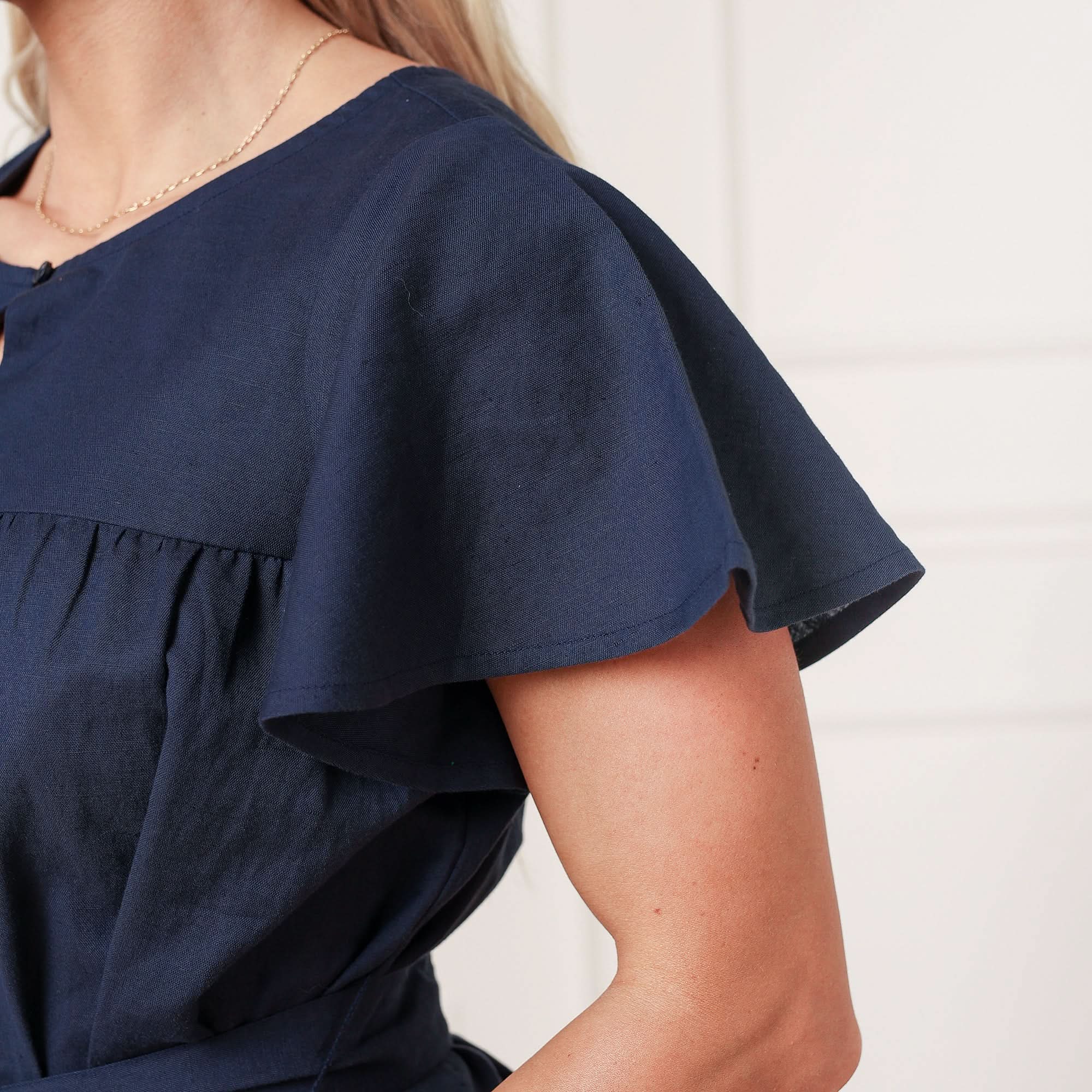 Linen Keyhole Dress