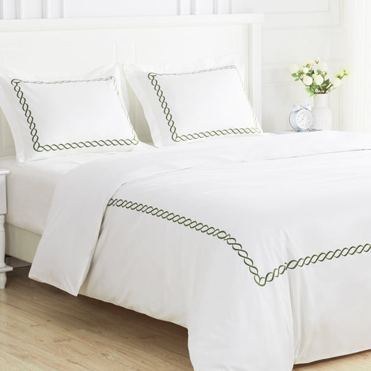 600 Thread Count Rope Embroidered Duvet Set