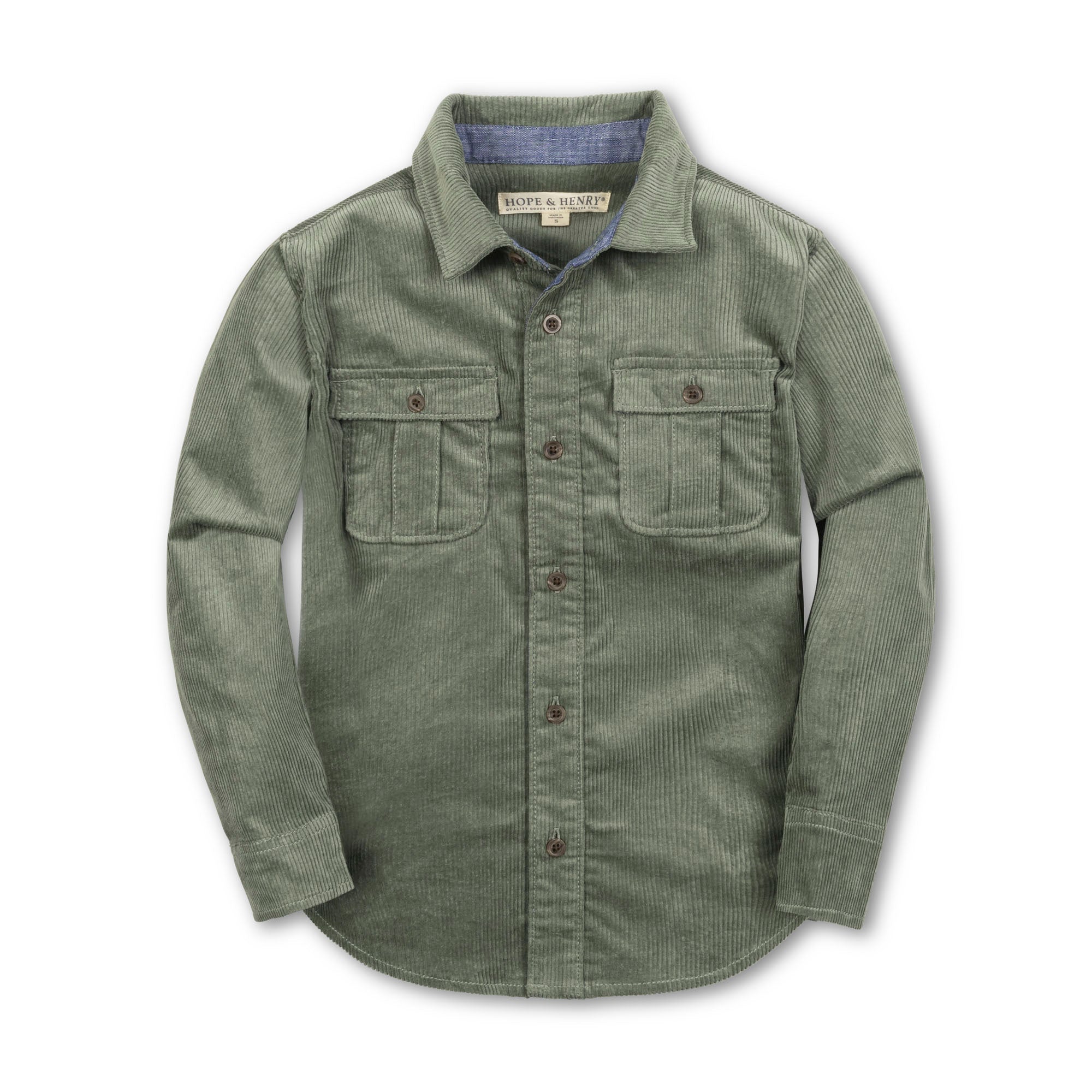 Organic Corduroy Flap Pocket Shirt - 97% Organic Cotton