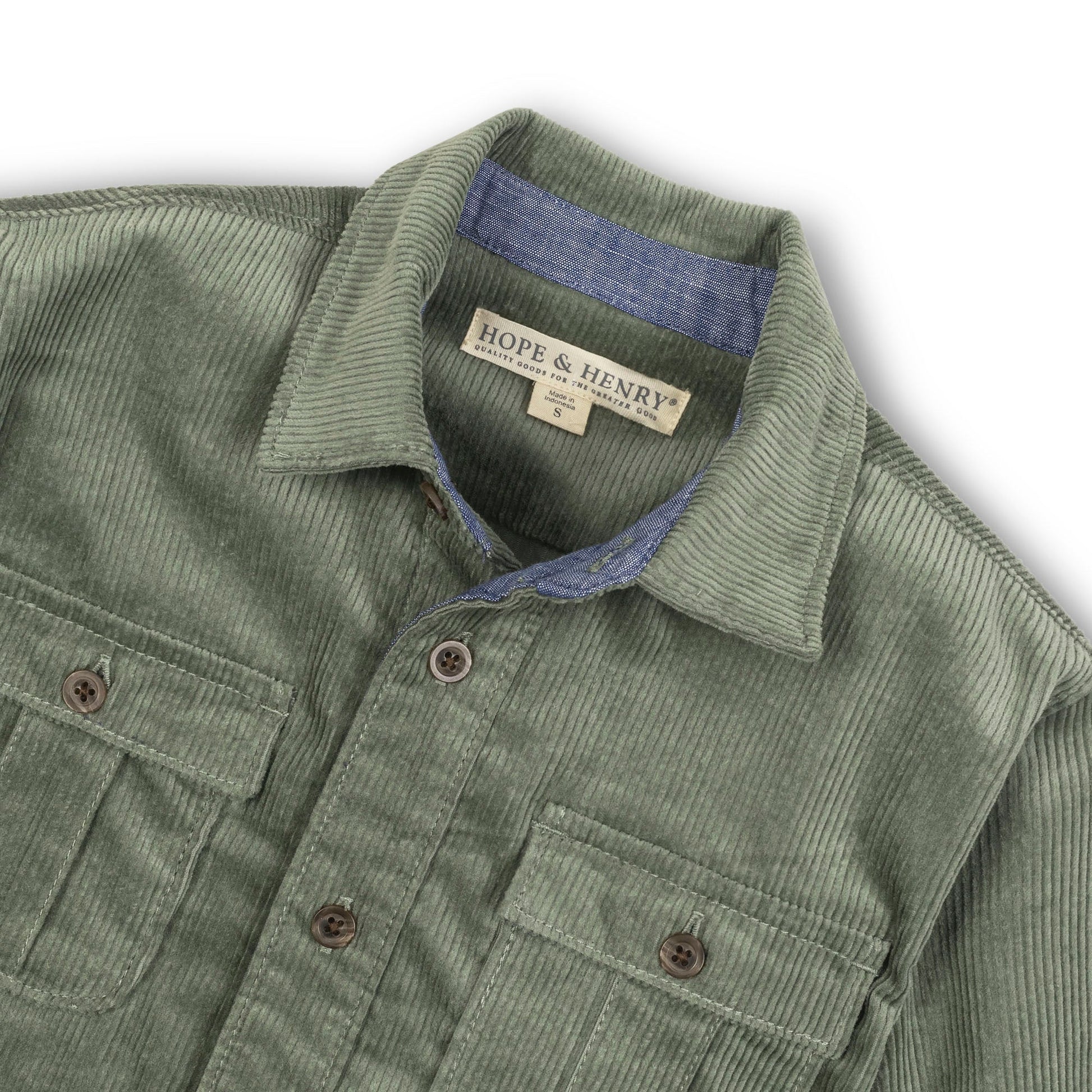 Organic Corduroy Flap Pocket Shirt - 97% Organic Cotton