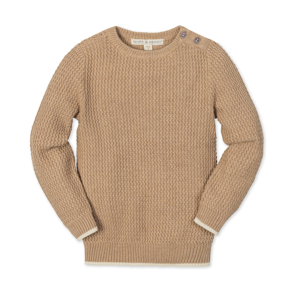 Organic Crewneck Sweater with Buttons