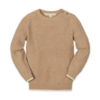 Organic Crewneck Sweater with Buttons