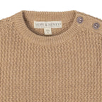 Organic Crewneck Sweater with Buttons