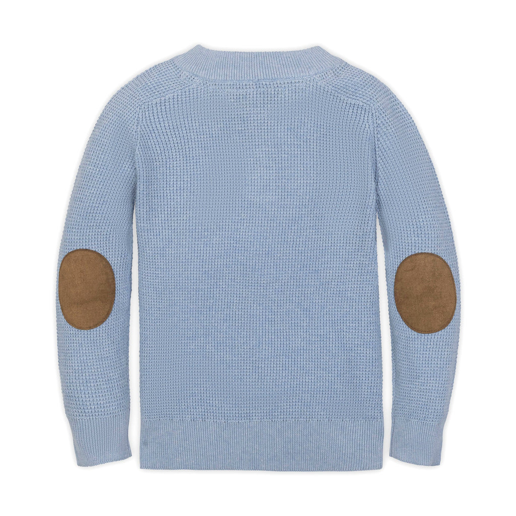 Organic Sweater Henley with Elbow Patches