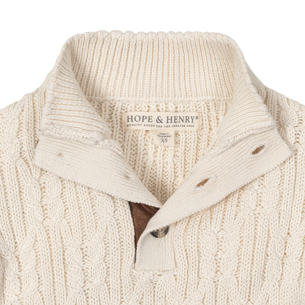 Organic Mock Neck Cable Sweater