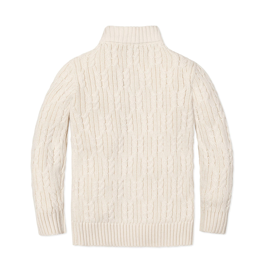 Organic Mock Neck Cable Sweater