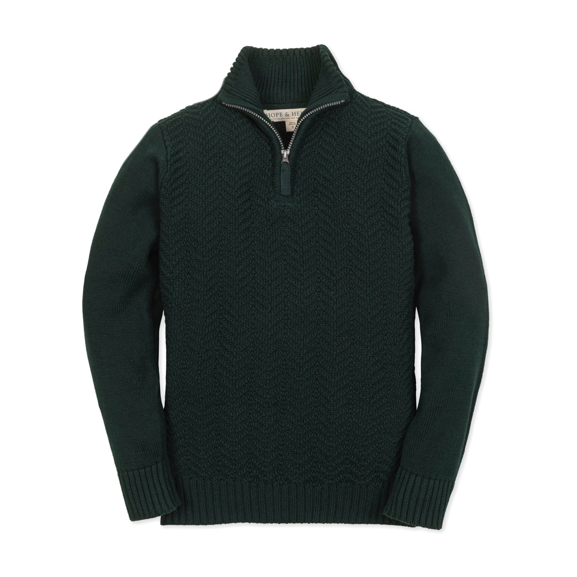 Organic Half Zip Cable Sweater