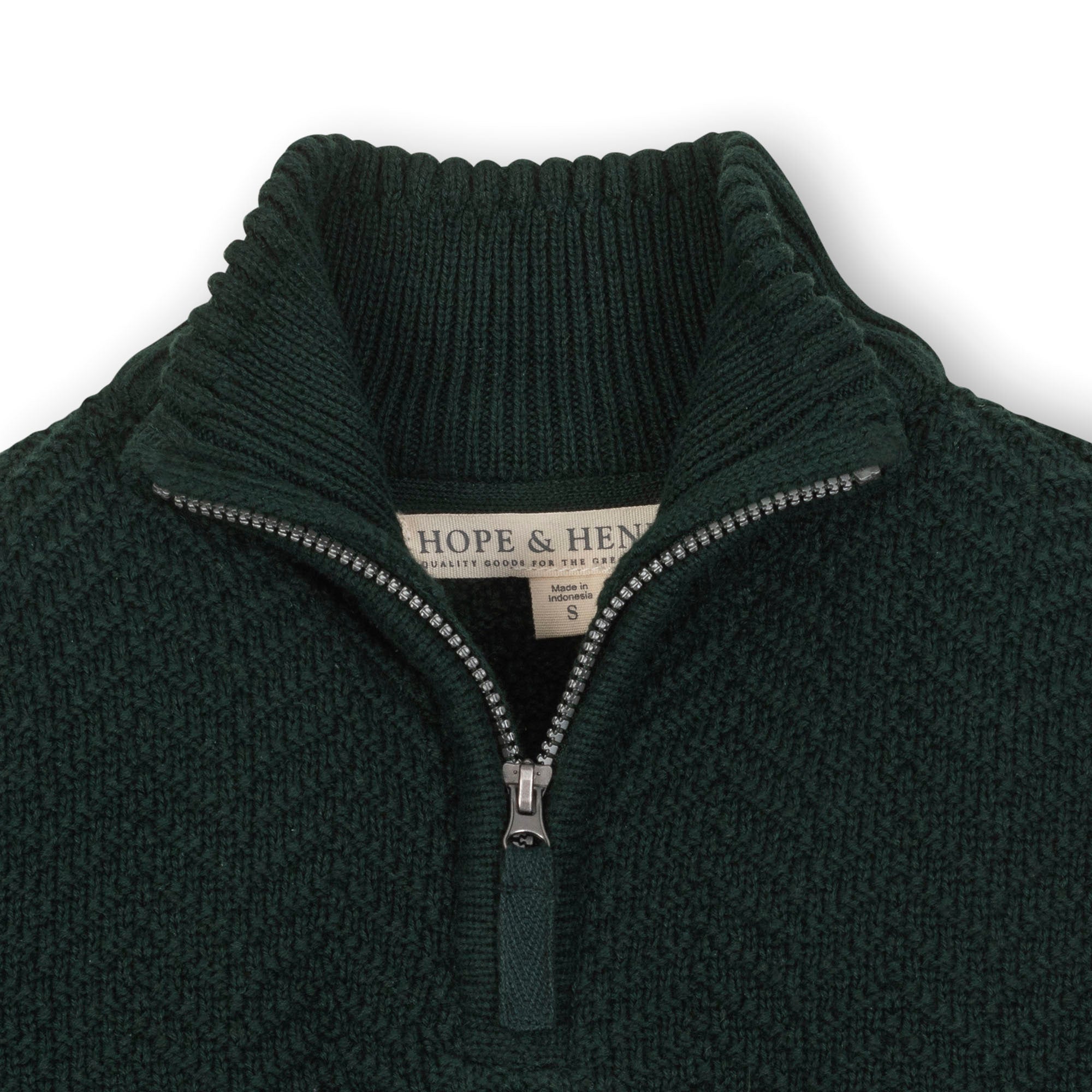 Organic Half Zip Cable Sweater