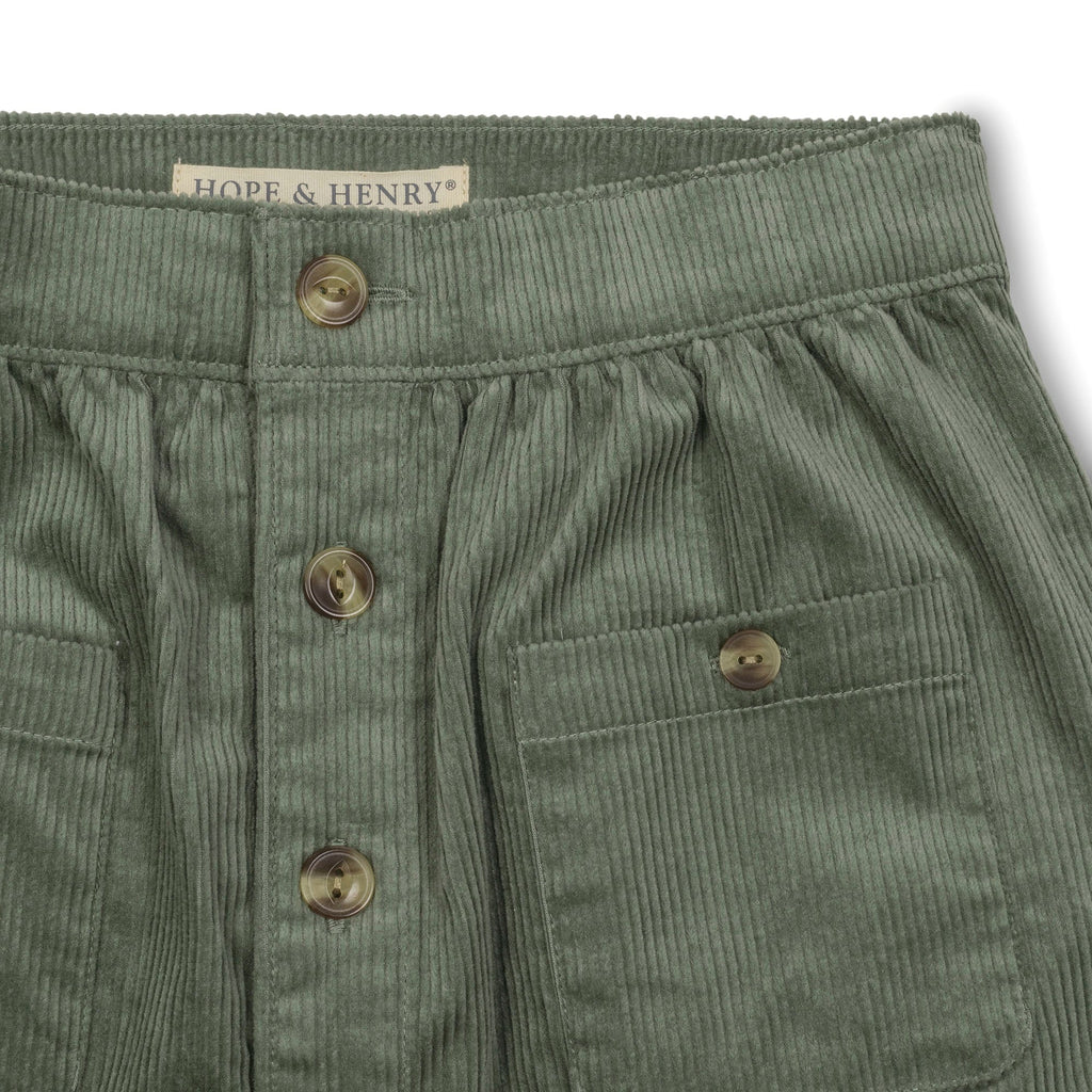 Organic Corduroy Button Front Skirt - 97% Organic Cotton