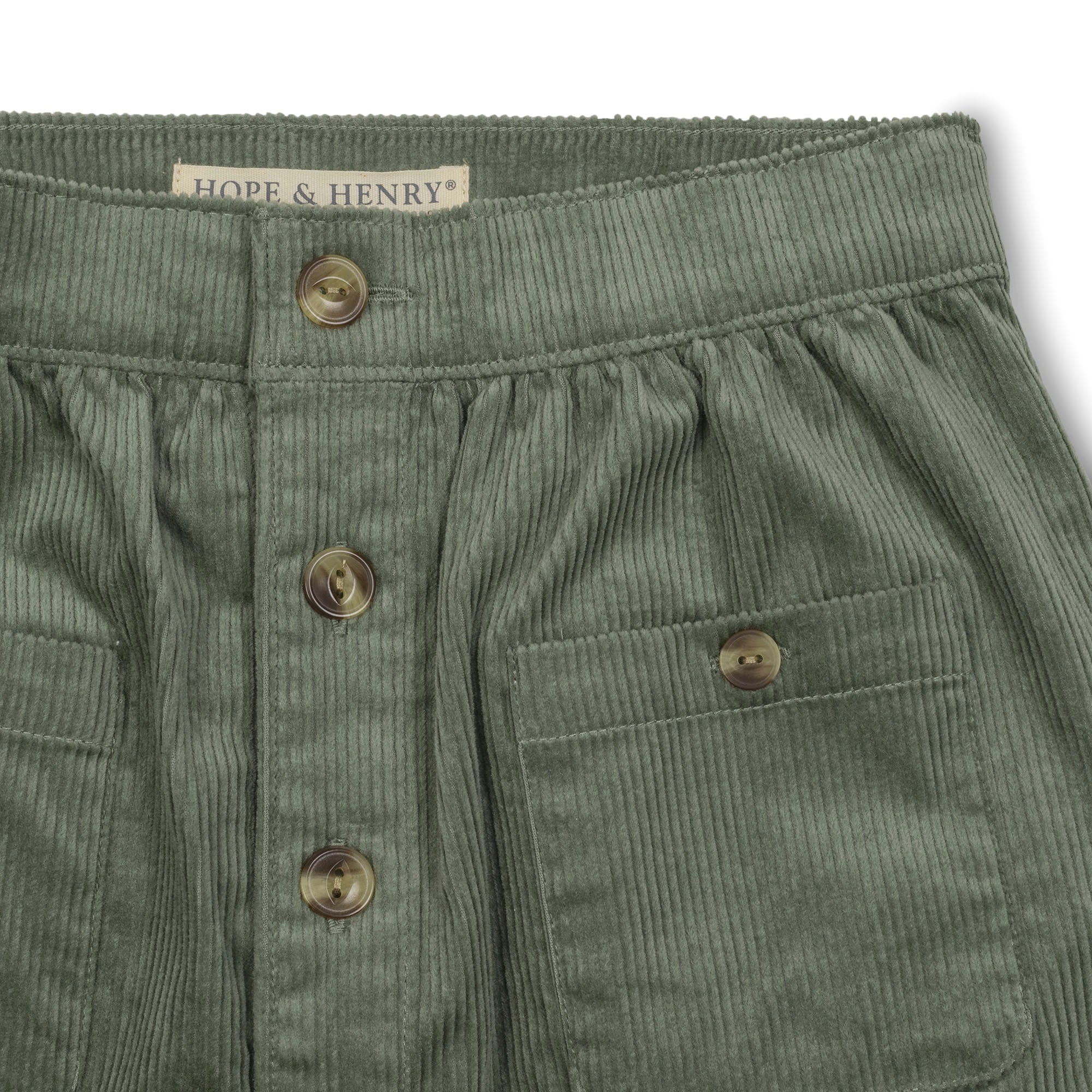 Organic Corduroy Button Front Skirt - 97% Organic Cotton