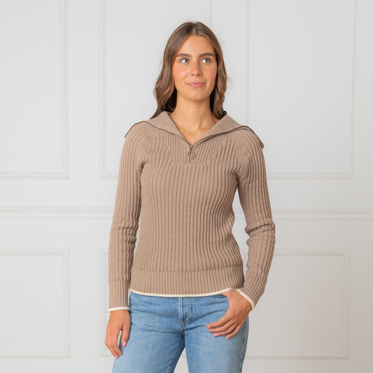 Organic Raglan Half Zip Sweater