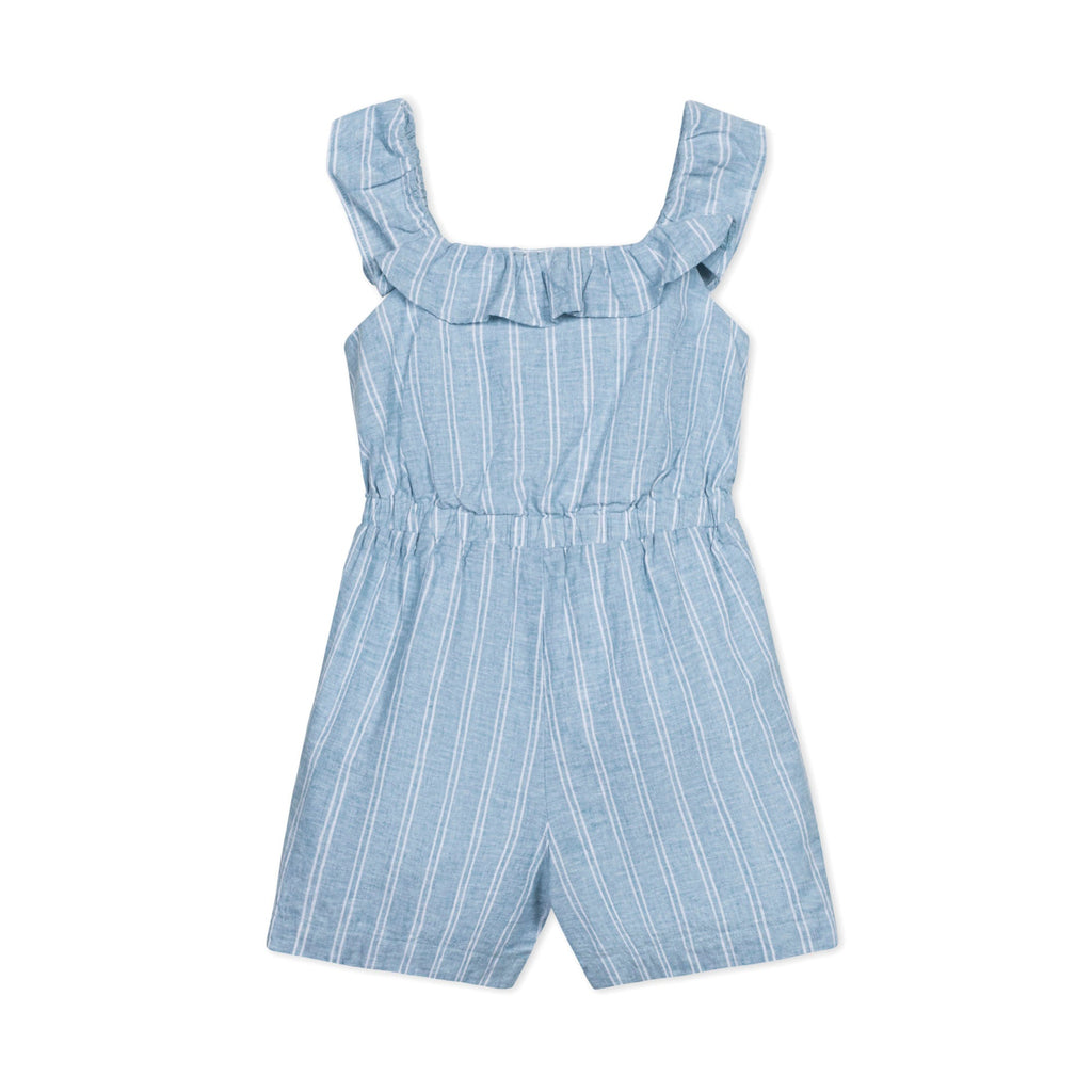 Linen Ruffle Collar Romper