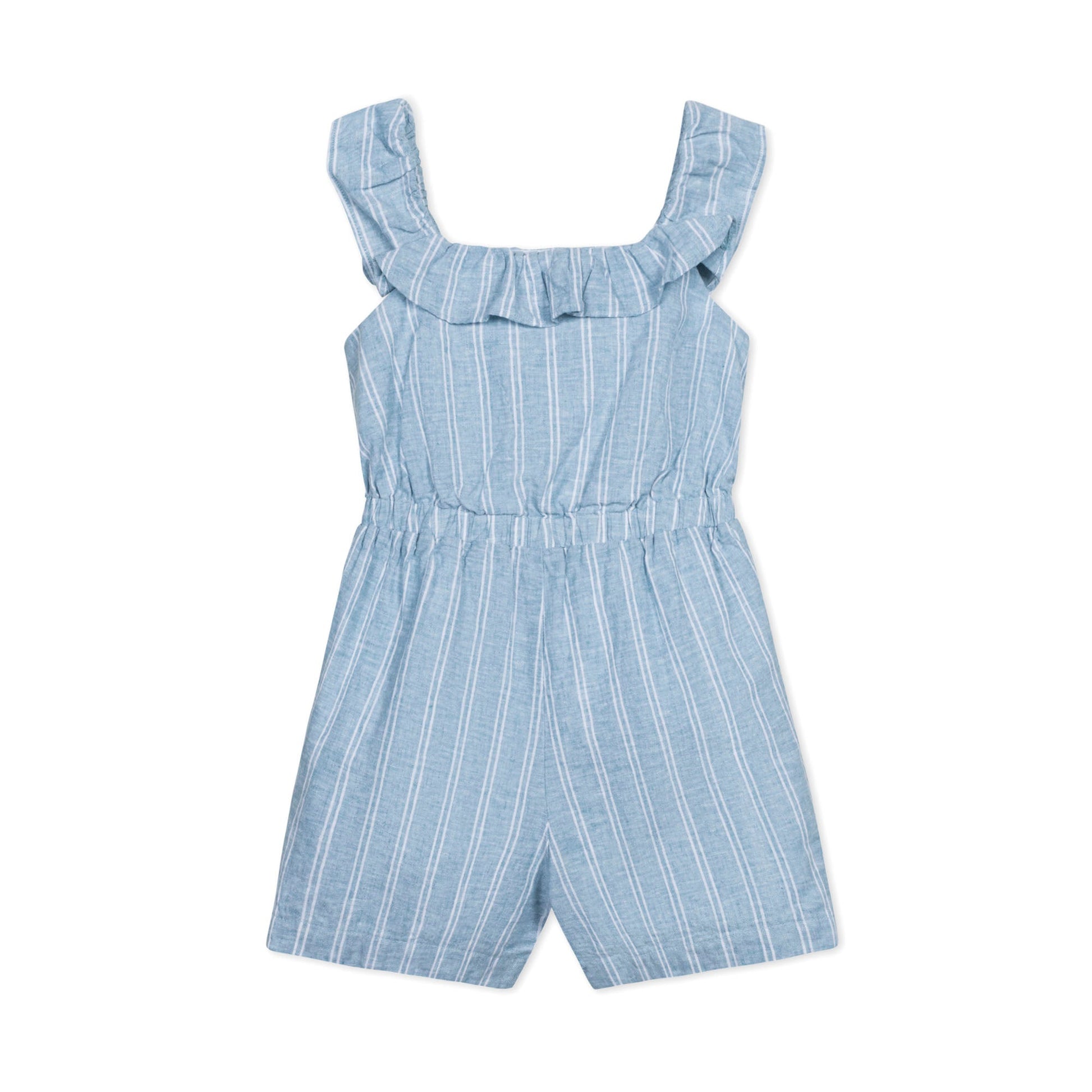 Linen Ruffle Collar Romper