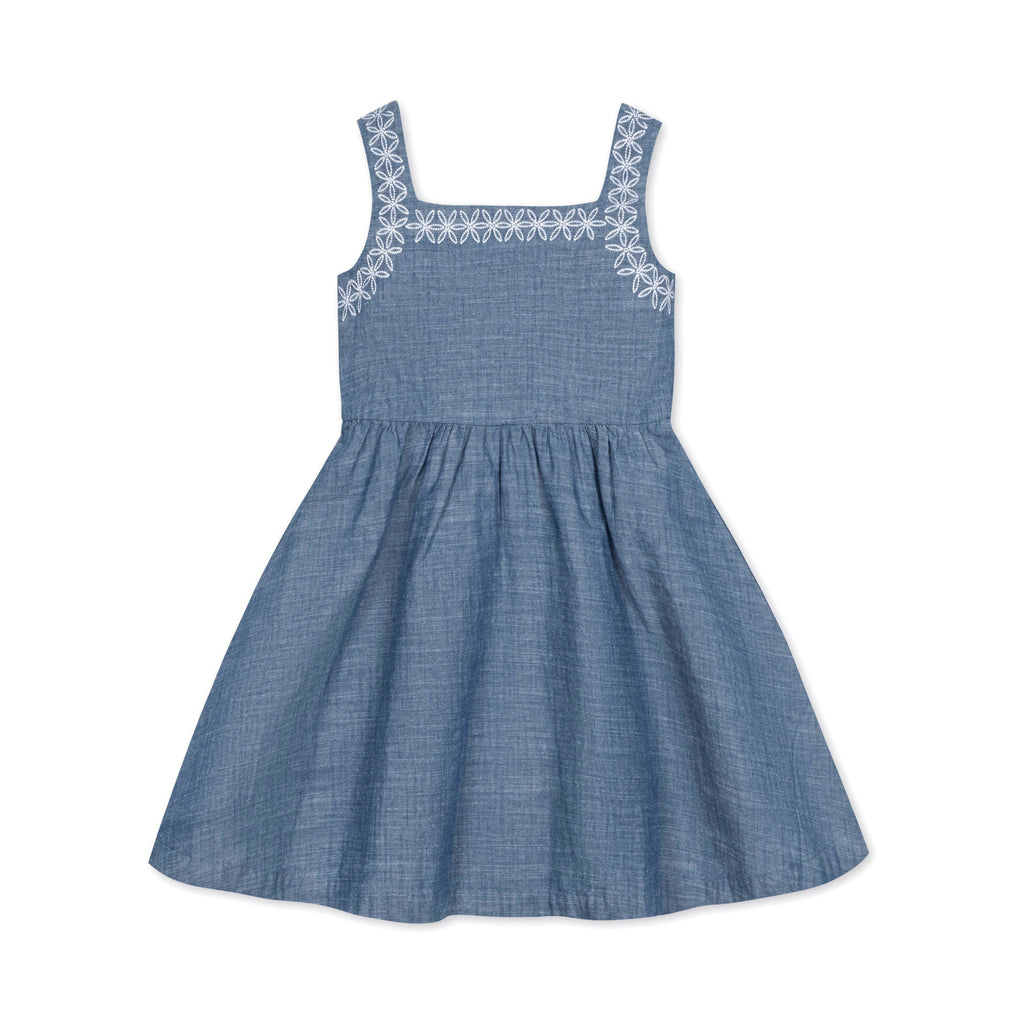 Organic Chambray Sundress with Embroidery