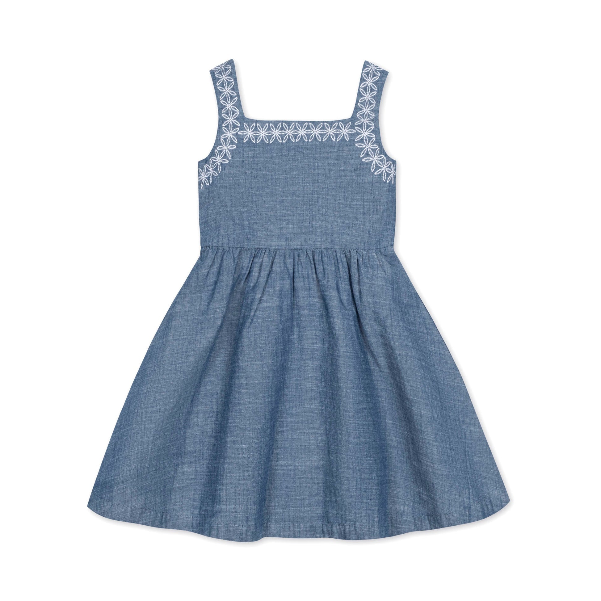 Organic Chambray Sundress with Embroidery