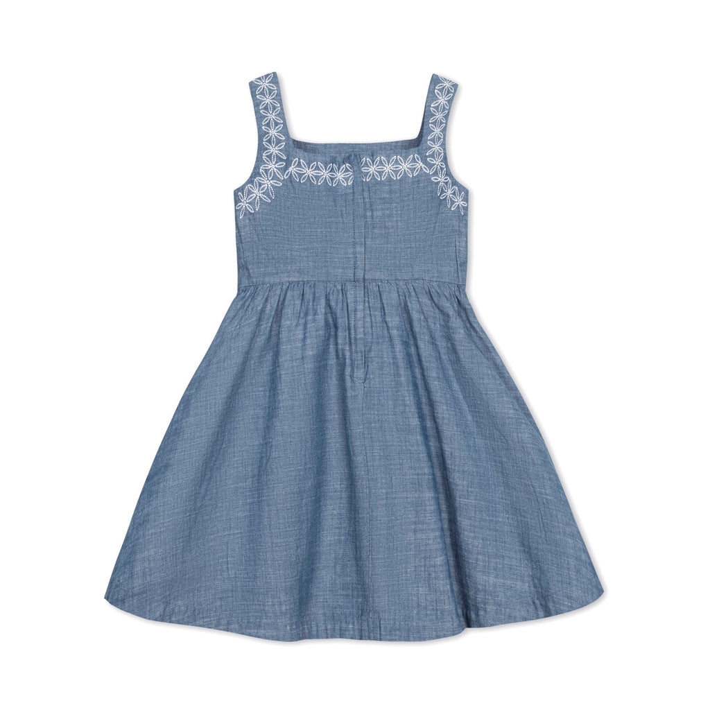 Organic Chambray Sundress with Embroidery