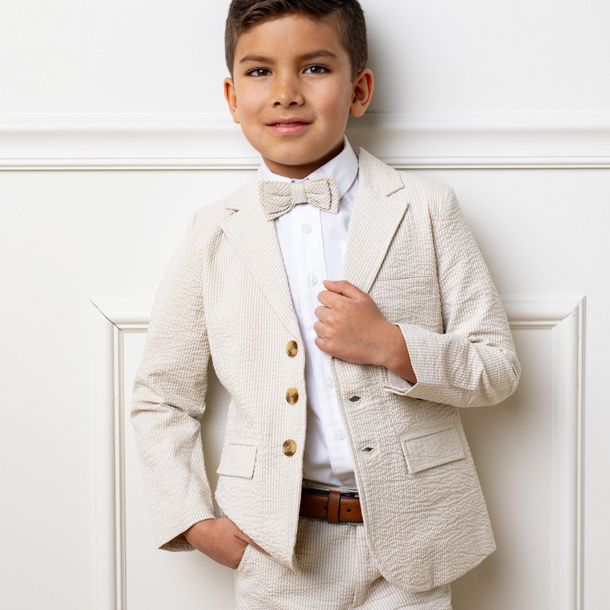 Seersucker Bow Tie - 97% Organic Cotton