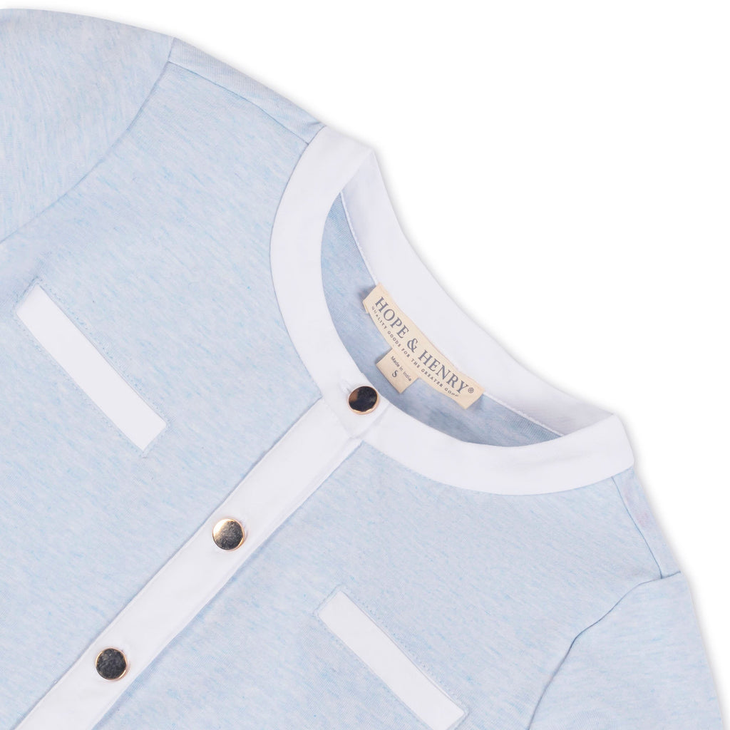 Organic French Terry Contrast Trim Cardigan - 95% Organic Cotton