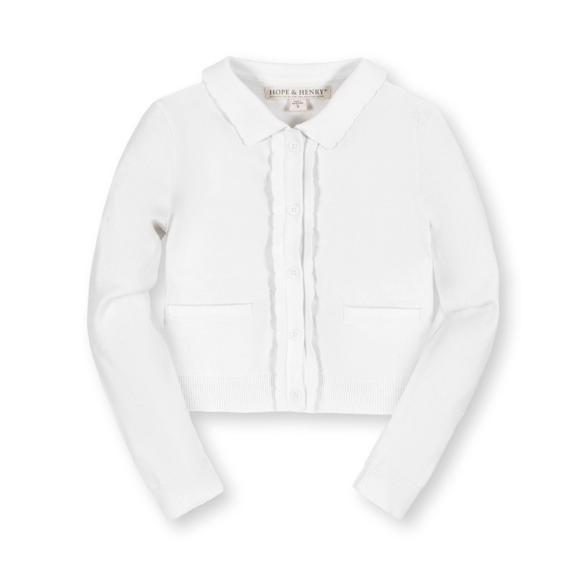 Organic Scallop Edge Cardigan