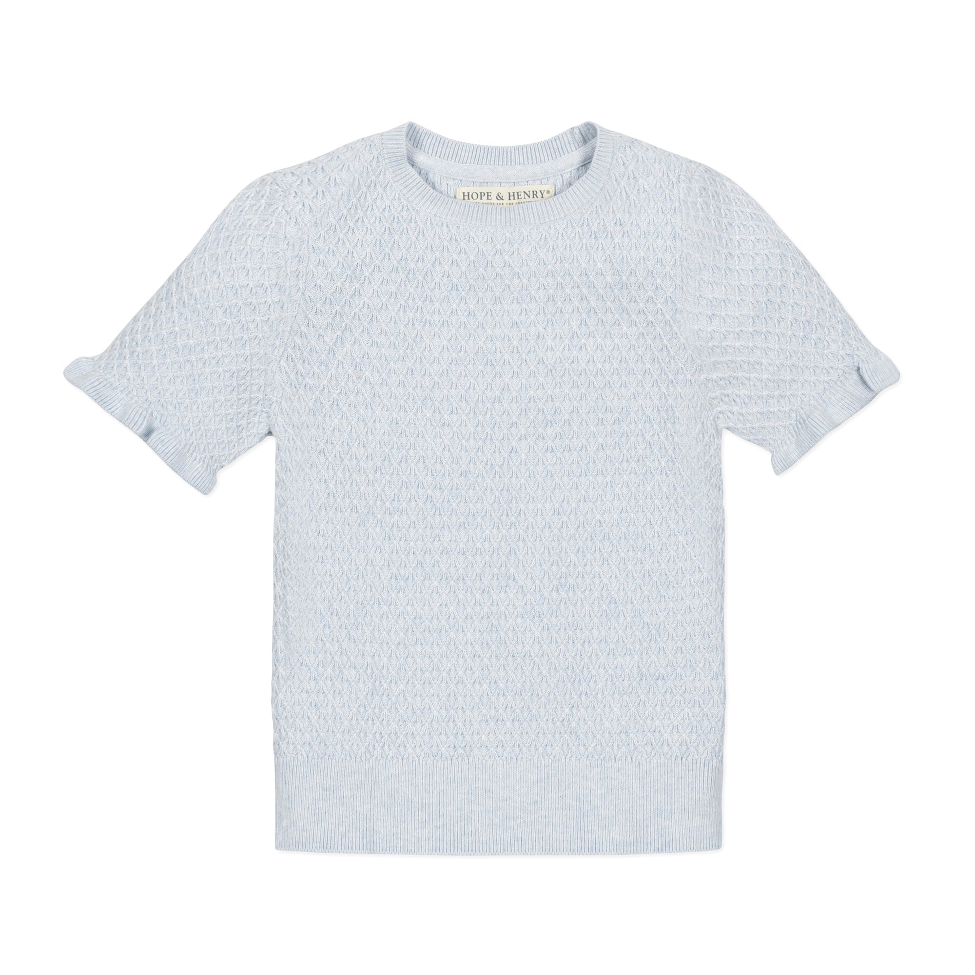 Organic Ruffle Edge Sweater Top
